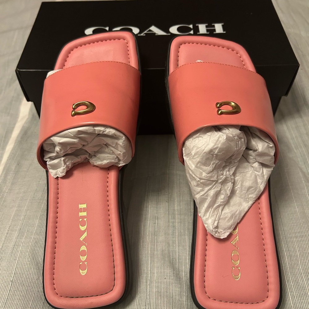 Coach Pink Slide Sandals Minimalist Design